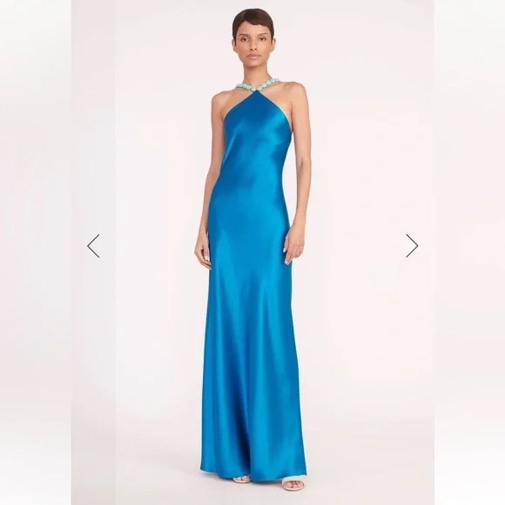 STAUD Blue Halter Gown for Weddings